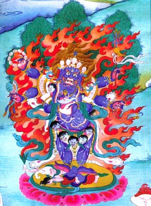 Mahakala, aspect courroucé de Shiva, dieu hindou, personnification des forces destructrices.